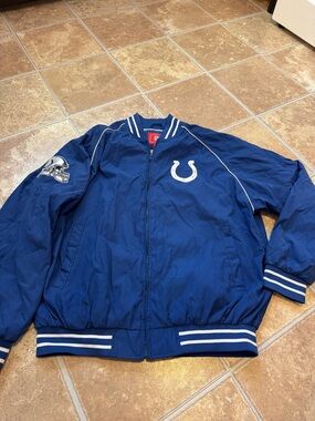 NFL Indianapolis Colts long sleeve jacket coat wind breaker men XL